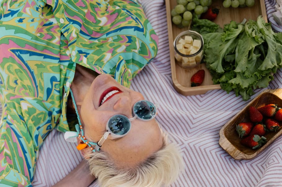 Mature woman picnic