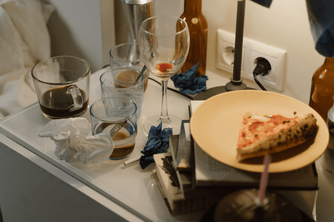 Wine, coffee, and junk food